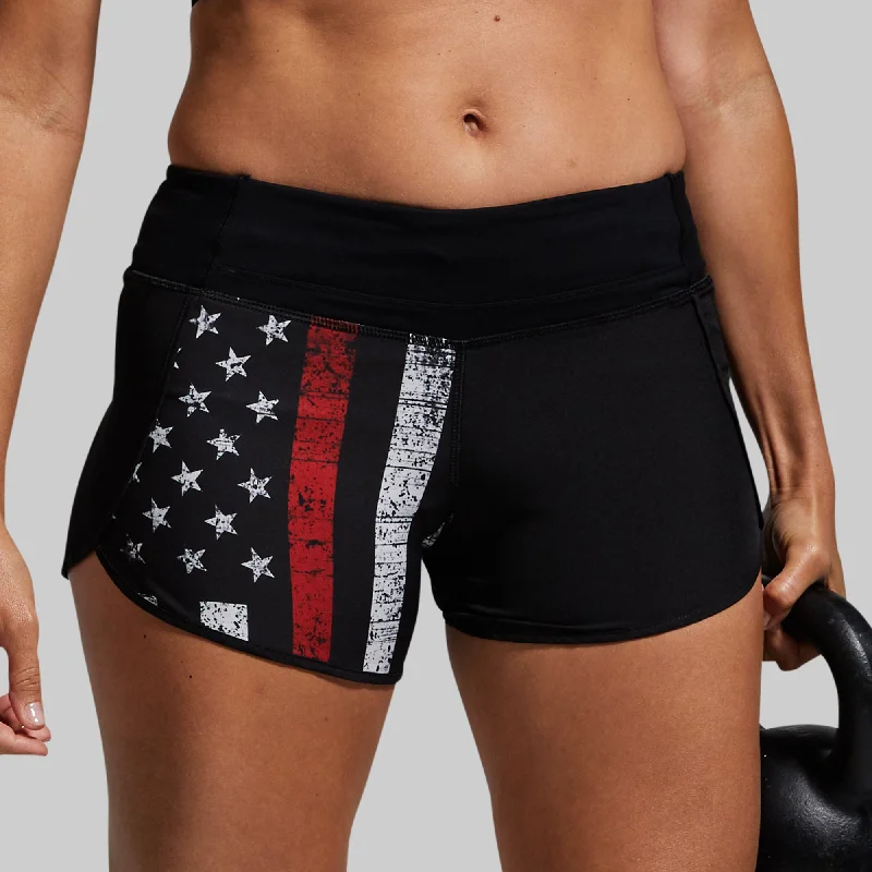 Free Flow Short (Thin Red Line) Fun Printed Shorts