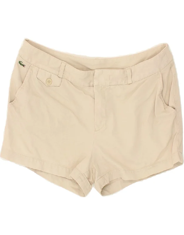 LACOSTE Womens Chino Shorts Size 40 Medium W32 Beige Cotton Comfy Drawstring Shorts