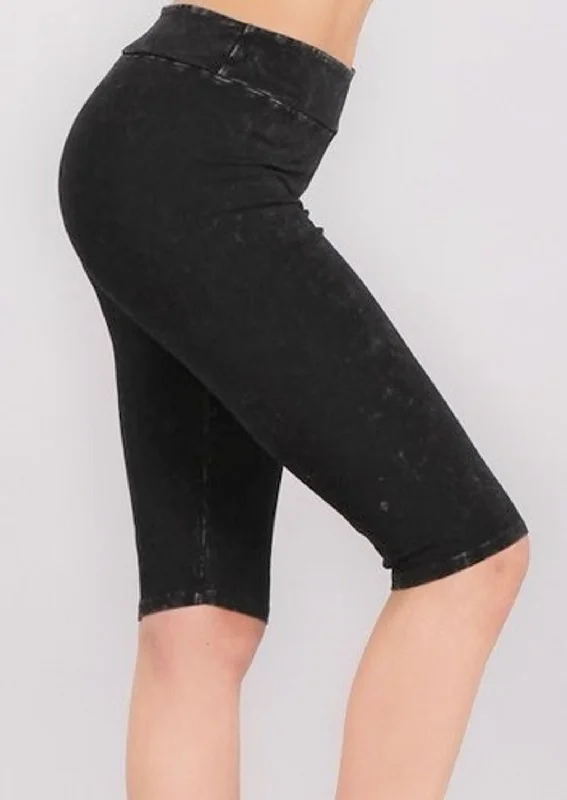 Ladies Longer Length Biker Shorts Made in USA Cropped Lounge Shorts