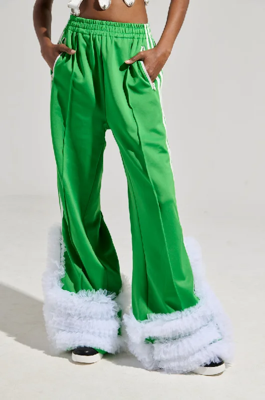 MODERN JAM TRACK PANT WITH TULLE IN GREEN Stretch-Fit Athletic Shorts