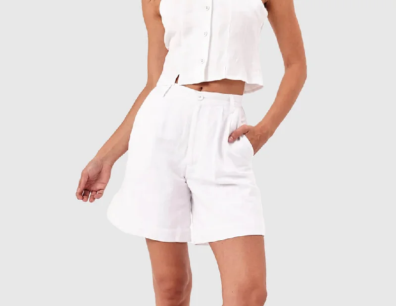 Rolla's Horizon Shorts / Linen White Relaxed Comfy Shorts