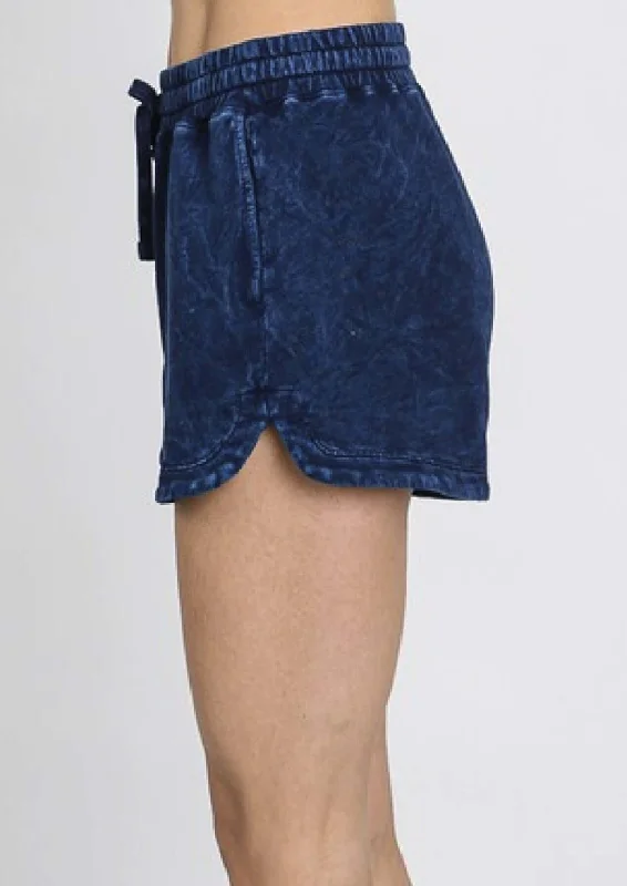 All American Mineral Washed French Terry Shorts Made in USA Lace-Trimmed Shorts