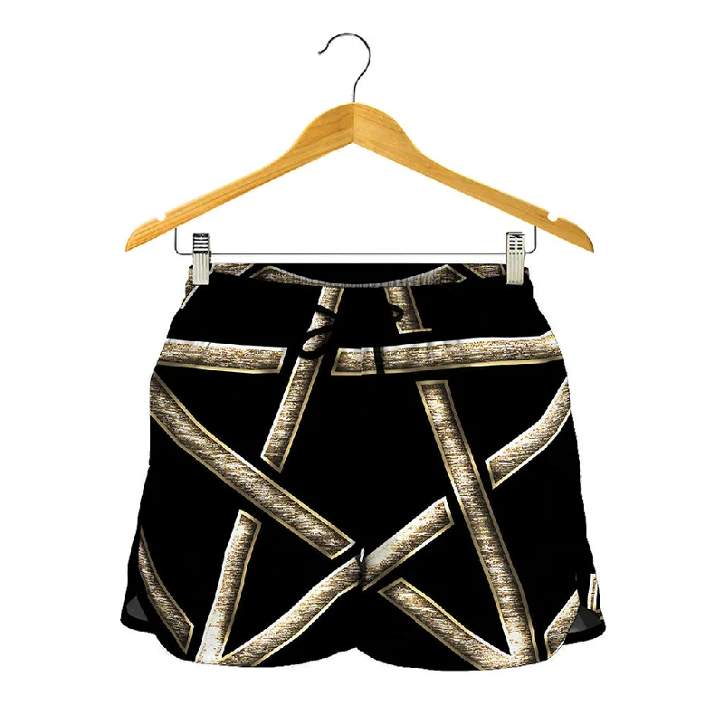 Viking Nordic Runes Pentagram Print Women's Shorts Easy-Wear Elastic Shorts
