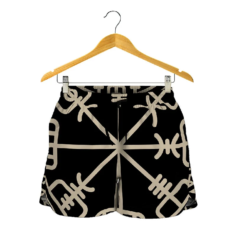 Viking Vegvisir Print Women's Shorts Lightweight Workout Shorts