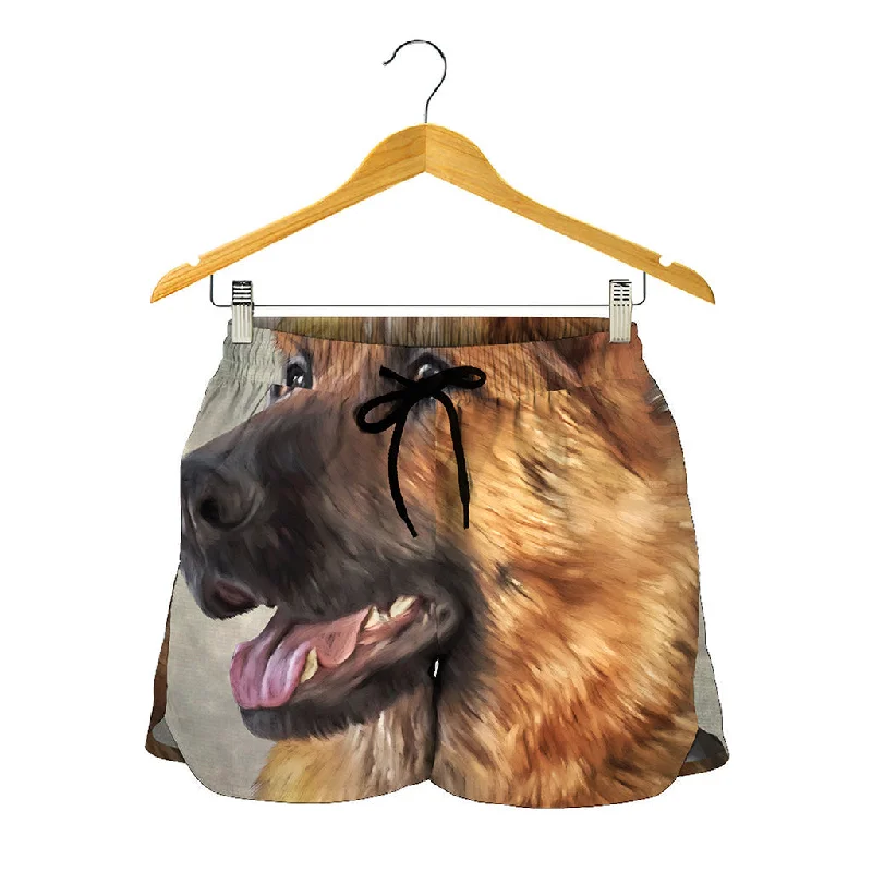 Vintage German Shepherd Portrait Print Women's Shorts Sleek Tapered Shorts