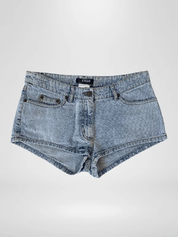 Vintage Morgan De Toi Light Wash Hot Mini Denim Shorts - M Active Gym Shorts