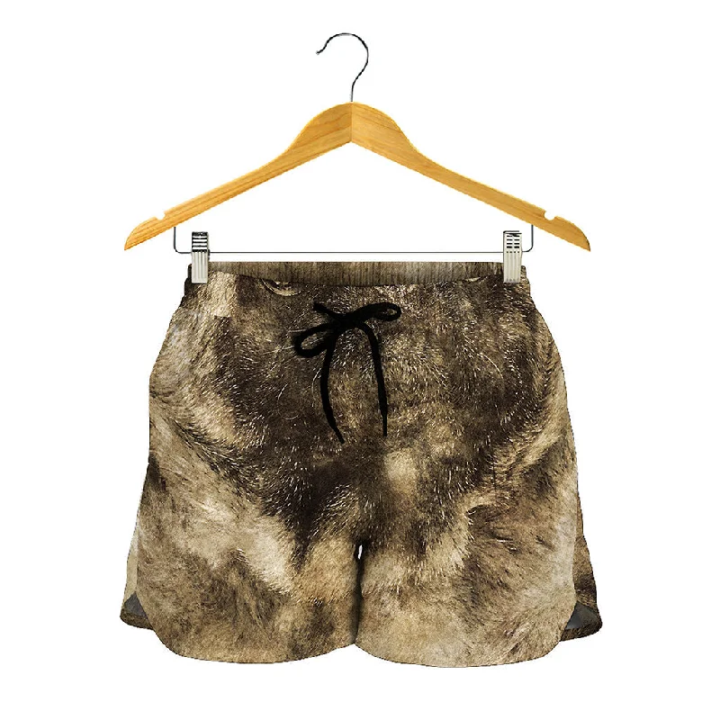 Vintage Pug Portrait Print Women's Shorts Cute Ruffle Shorts