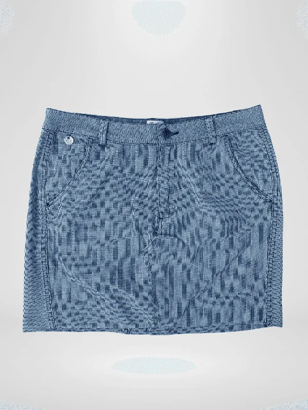 Vintage Reworked Lee Denim Striped Skirt - L Casual Printed Shorts