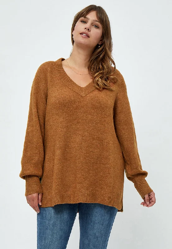 Aliah Pullover Curve - GLAZED GINGER MEL Soft Ribbed Jumper