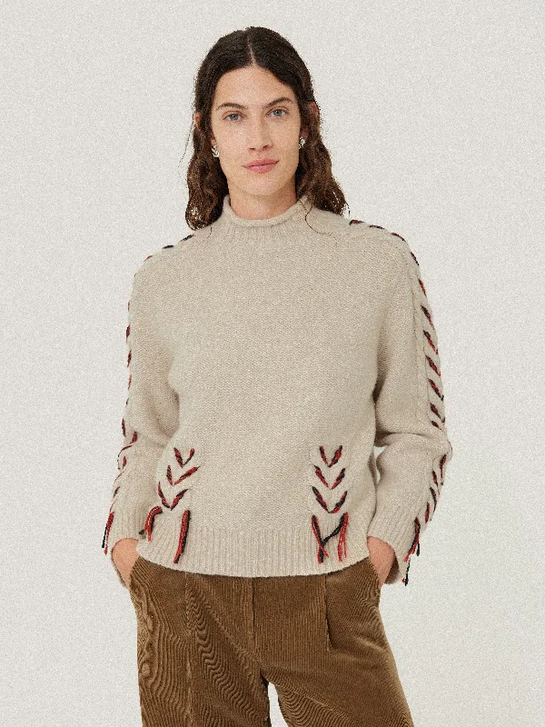 Braided Cable Jumper | Cream Warm Slim Fit