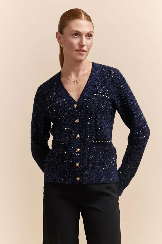 Cardigan with lurex detail Chic Wool Jumper