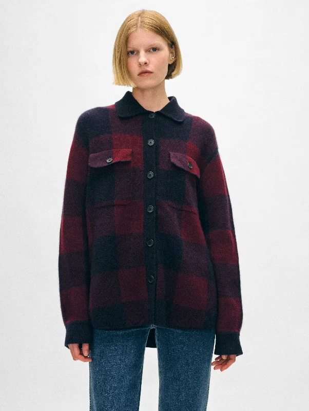 Cashmere Luxe Button Down Shacket Warm Turtleneck Pullover