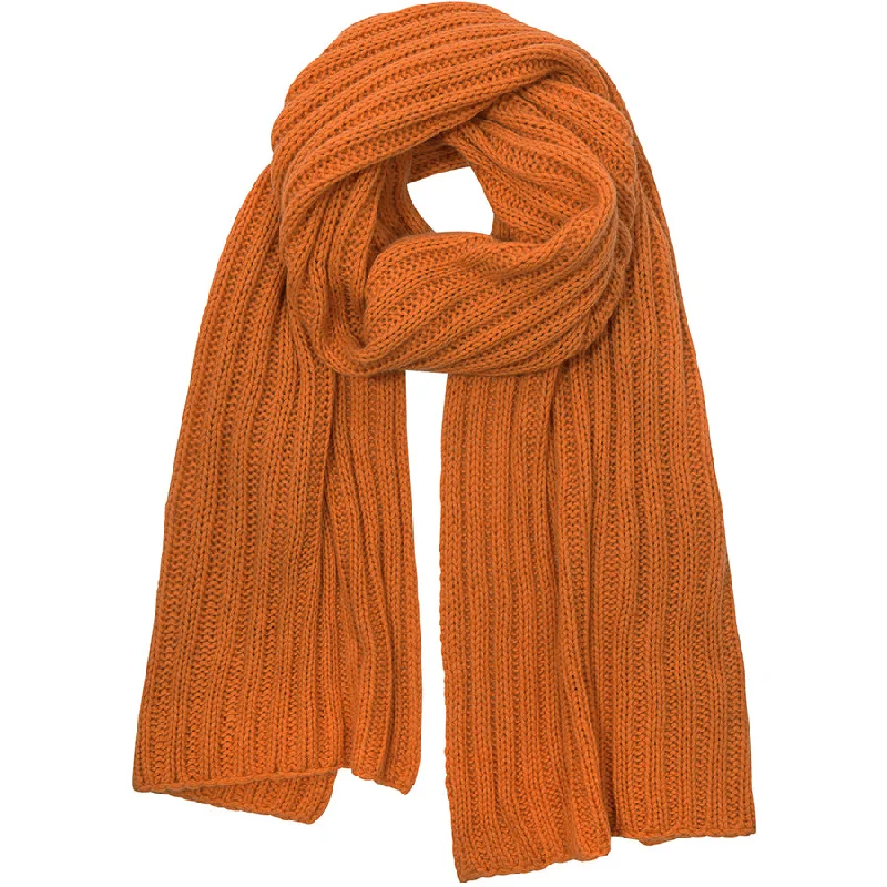 RIBBED CASHMERE SCARF IN RUSTY ORANGE Oversized Wool Sweater