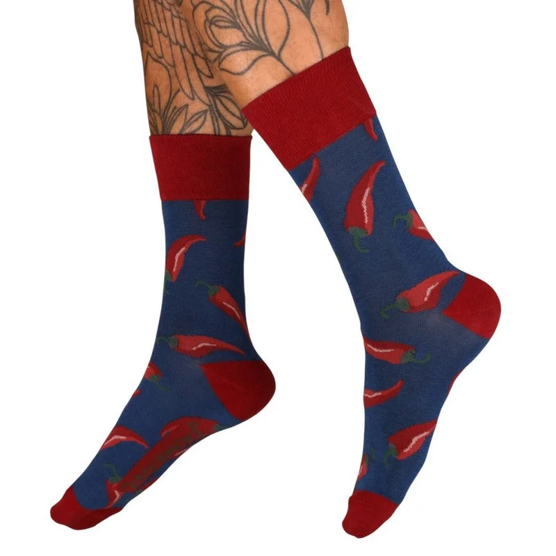 Chillies Men's Socks Blue Lightweight Cashmere Knit