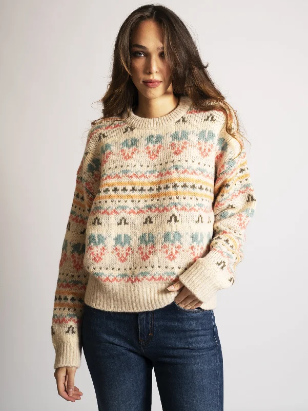 Maglia con Lavorazione Multicolor Wool-Blend Ribbed Sweater