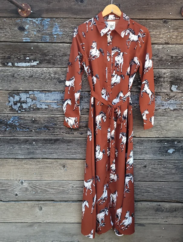 Cotton and Rye - Brown Horse Print Dress Women's Pencil Blazer