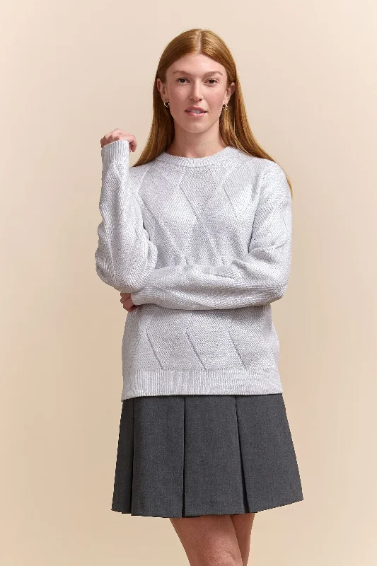 Crew neck sweater with foil print Thick Turtleneck Sweater
