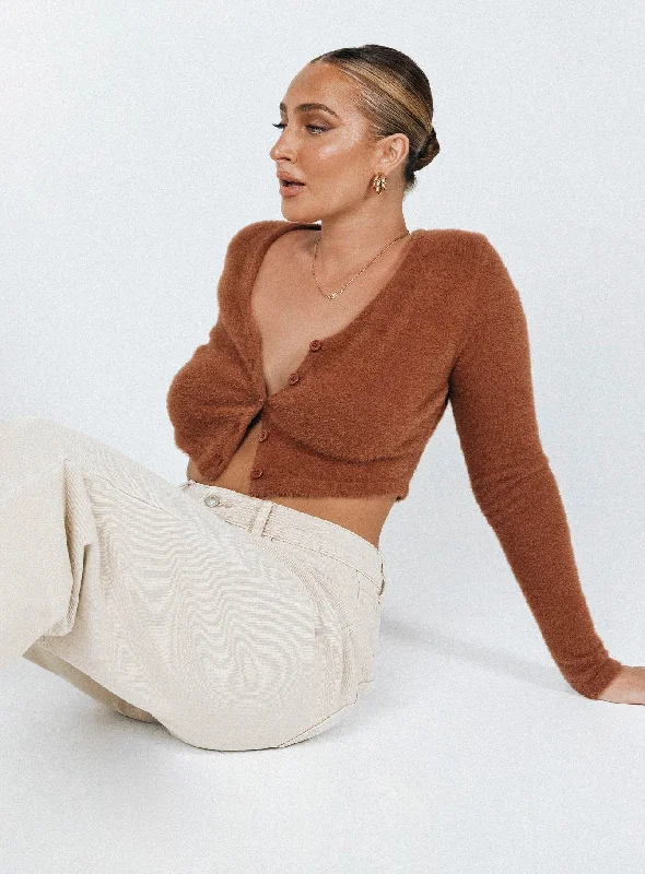 Daniel Knit Cardigan Brown Relaxed Cozy Jumper