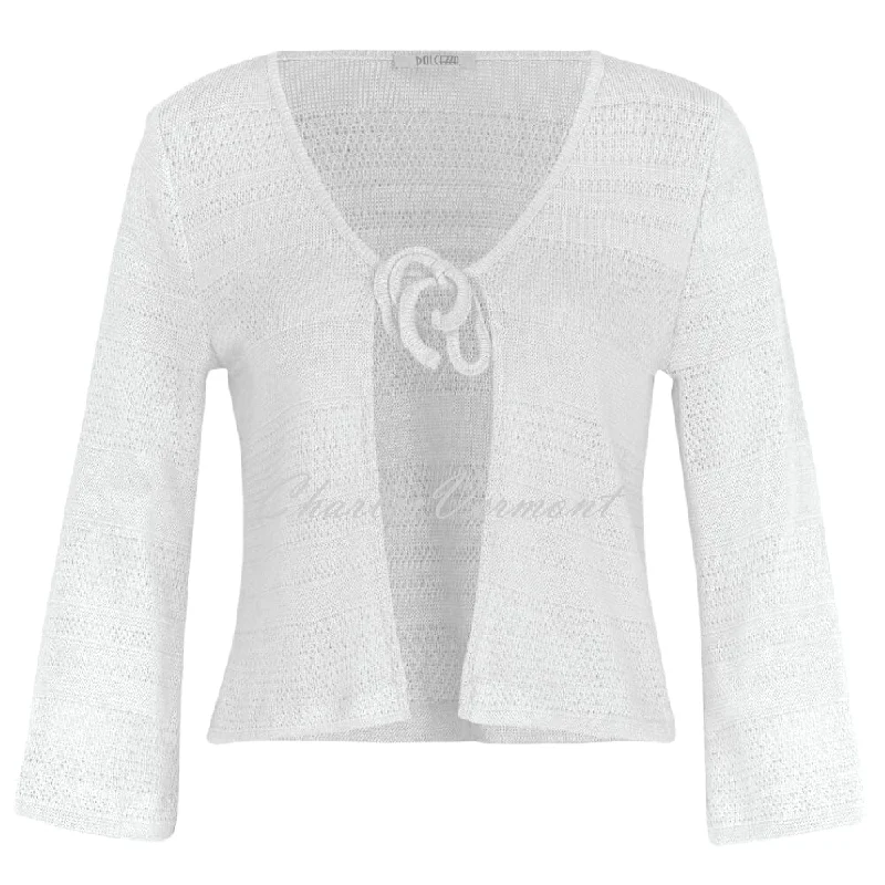 Dolcezza 'Summer Serenade' Knit Cardigan - Style 24181 (White) Chic Relaxed Fit
