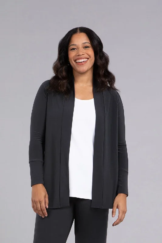 Everyday Cardigan | Graphite Cropped Turtleneck Knit