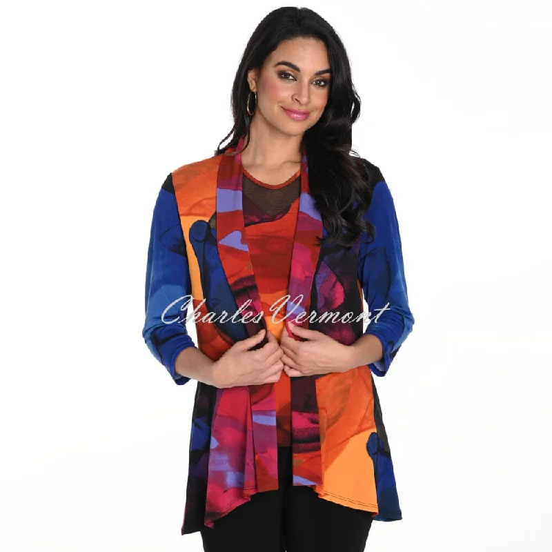 Frank Lyman Abstract Sunset Print Cover Up - Style 243137 Versatile Wool Knit