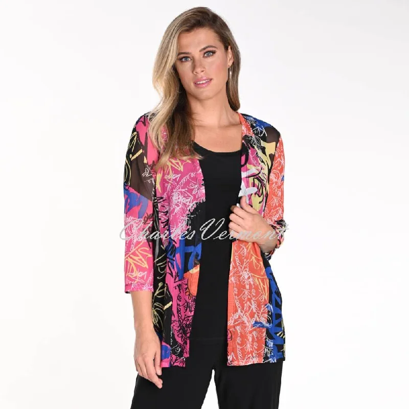 Frank Lyman Lightweight Sheer Two-Way Cover Up Jacket - Style 241460 Simple Timeless Sweater