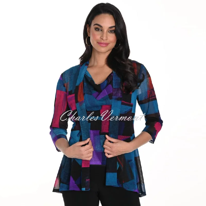 Frank Lyman Urban Print Cover Up - Style 243303 Wool-Blend Casual Sweater