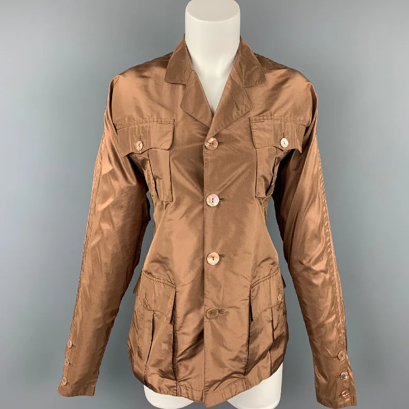 JEAN PAUL GAULTIER Reedition 1986 Size 6 Copper Silk Jacket Women's Boutique Suit