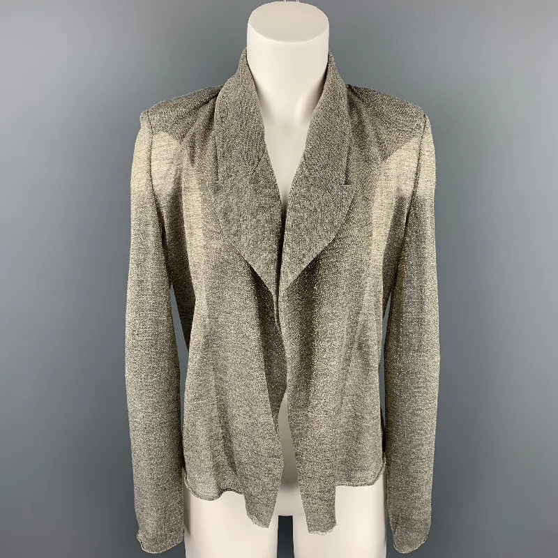 KOLOR Size S Silver & Grey Metallic Polyester Blend Jacket Women's Classic Blazer