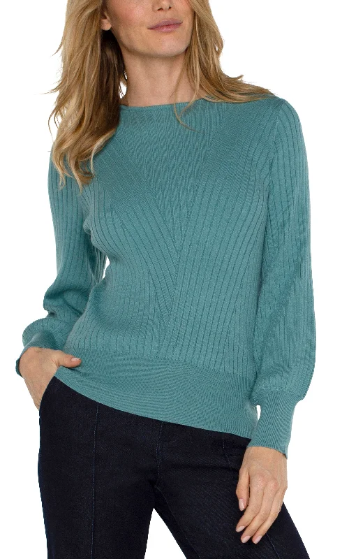 Liverpool Long Sleeve Crew Neck Sweater (Ocean) Lightweight Knitted Sweater