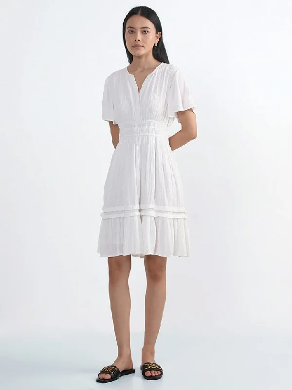 LOV White A-Line Dress Women's Custom Jacket