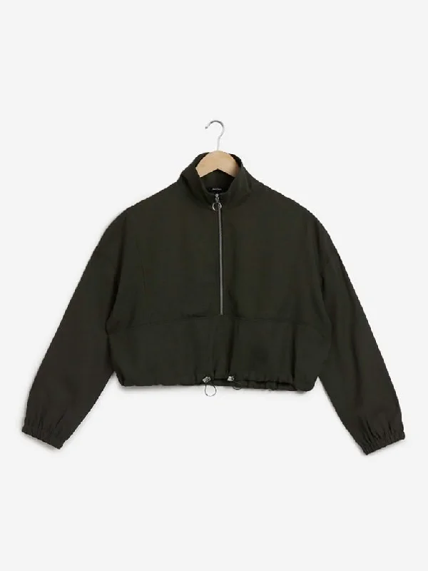 Nuon Khaki Anadale Jacket Women's Long Blazer