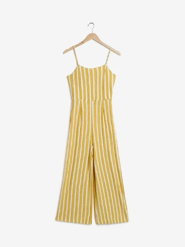 Nuon Mustard Striped Nalinska Jumpsuit Women's Elegant Suit