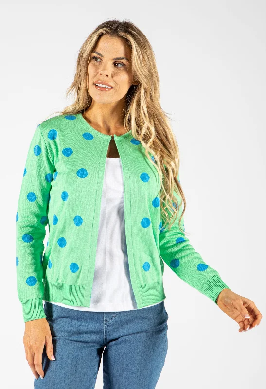 Polka Dot Knit Cardigan Classic Warm Knit