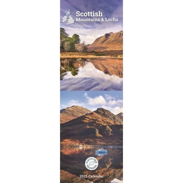 Scottish Mountains & Lochs Slim Calendar 2025 Warm Slim Fit