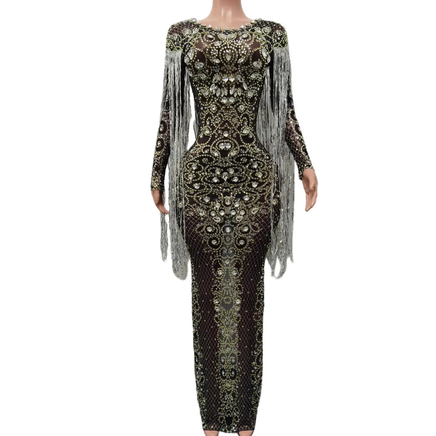 Glamorous Silver Sequin Fringe Mesh Dress for Women Perfect for Evening Events Birthdays and Performances Fashion Women's Blazer Glamorous Silver Sequin Fringe Mesh Dress for Women Perfect for Evening Events Birthdays and Performances Fashion Women's Blazer