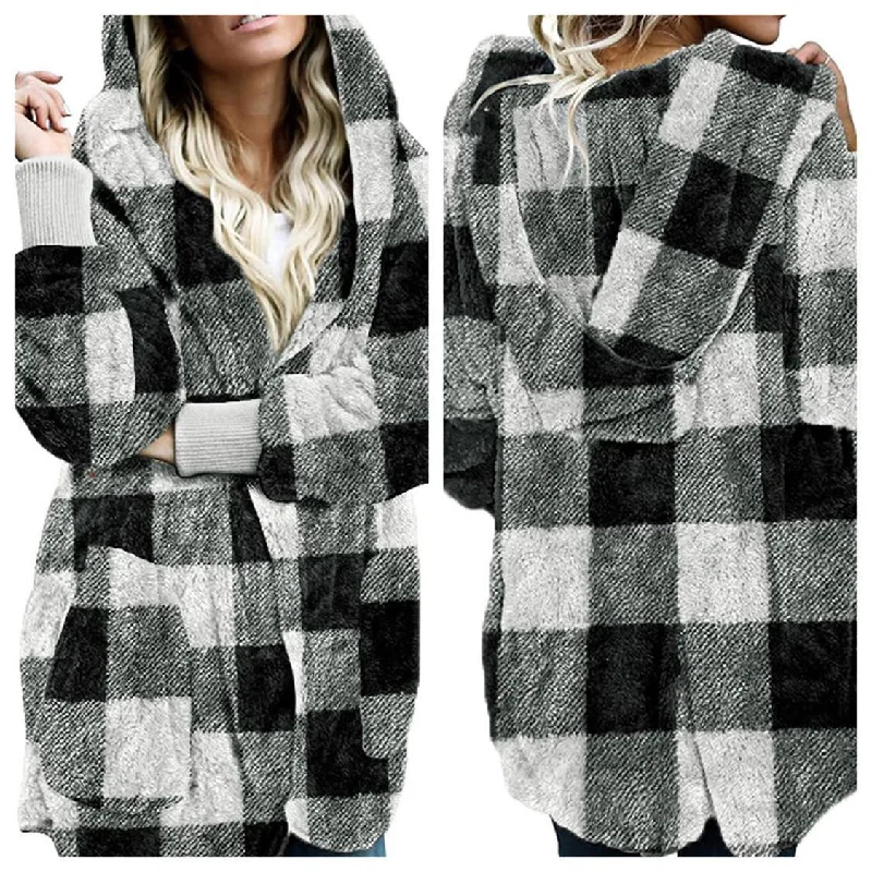 Shades of Grey Yummy Plush Hooded Shoat Classic Office Sweater