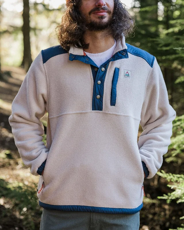 Solace Recycled Sherpa-Lined Polar Fleece - Vintage White Casual Knit Sweater