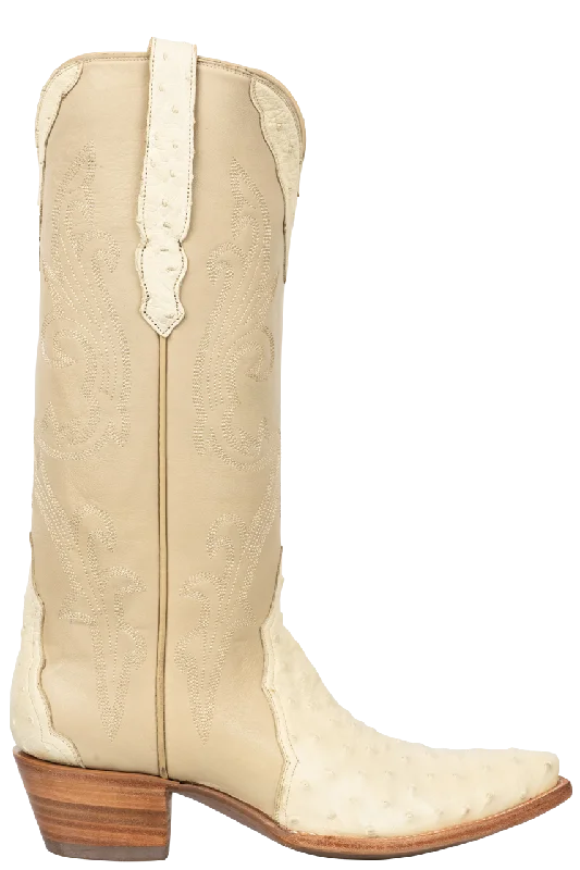 Stallion Full Quill Ostrich Gallegos Cowgirl Boots - Cream Women's Handmade Blazer Stallion Full Quill Ostrich Gallegos Cowgirl Boots - Cream Women's Handmade Blazer