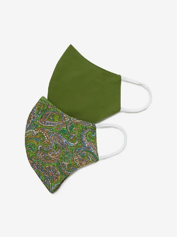 Studiowest Green Round Outdoor Masks Pack of Two Women's Trendy Jacket