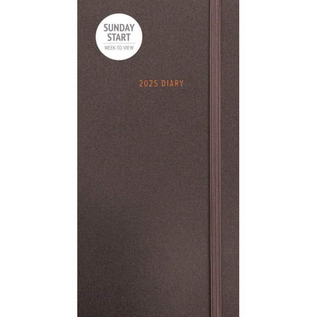 Sunday Start Charcoal Slim Diary 2025 Classic Cashmere Blend