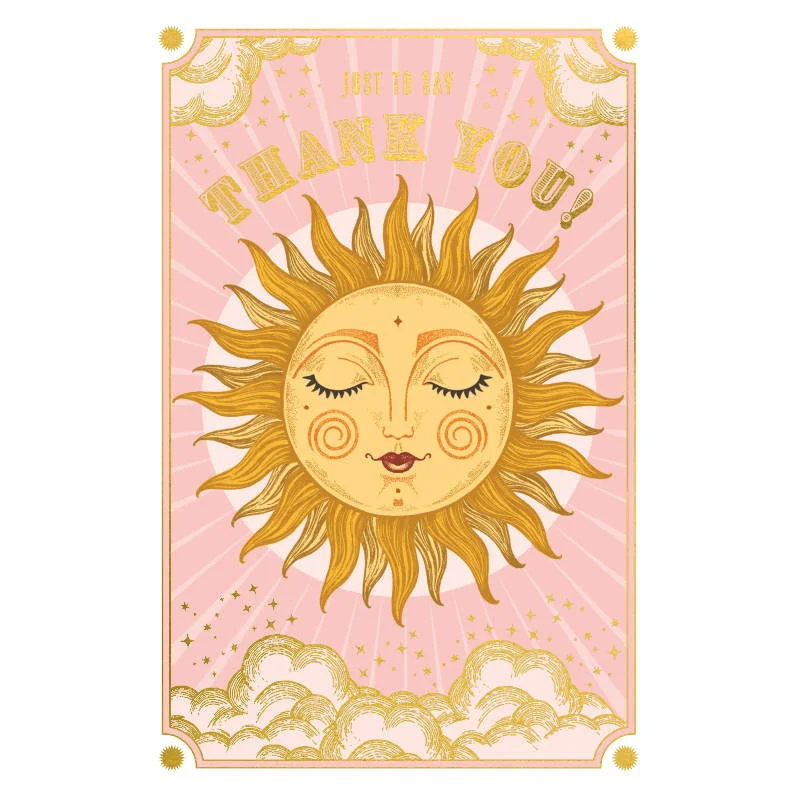 Sunshine Thank You Notecards Box of 10 Elegant Warm Jumper