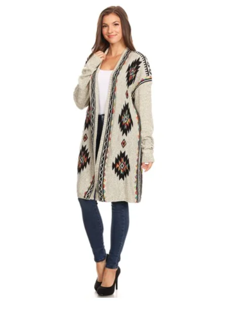 Diamond Trio Cardigan Casual Cozy Pullover
