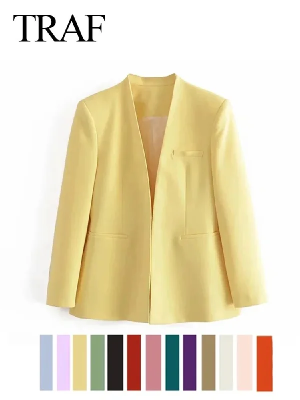TRAF Autumn Blazers Women Fashion Blazer Women's Fashion Blazer