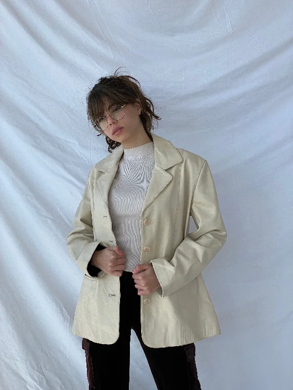 Vintage TEODEM London Genuine Leather Blazer Women's Elegant Blazer
