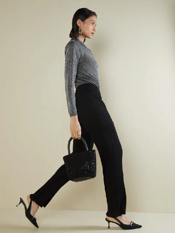 Wardrobe Black Cassie High-Neck Top Women's Elegant Jacket