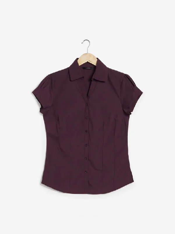 Wardrobe Solid Wine Shirt Women's Unique Blazer
