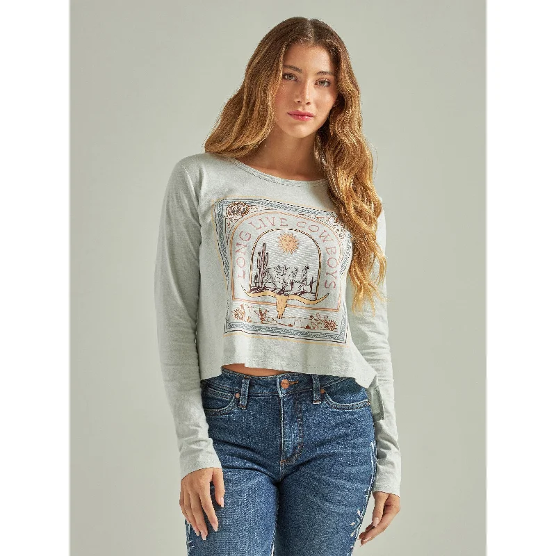 Wrangler Women's Retro Long Live Cowboys Boyfriend Tee Women's Luxury Jacket
